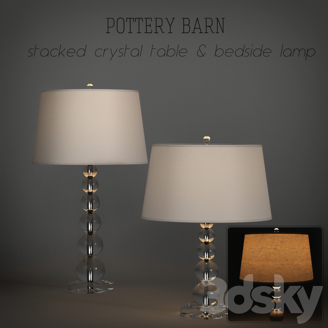 3d Models Table Lamp Pottery Barn Stacked Crystal Table Lamp