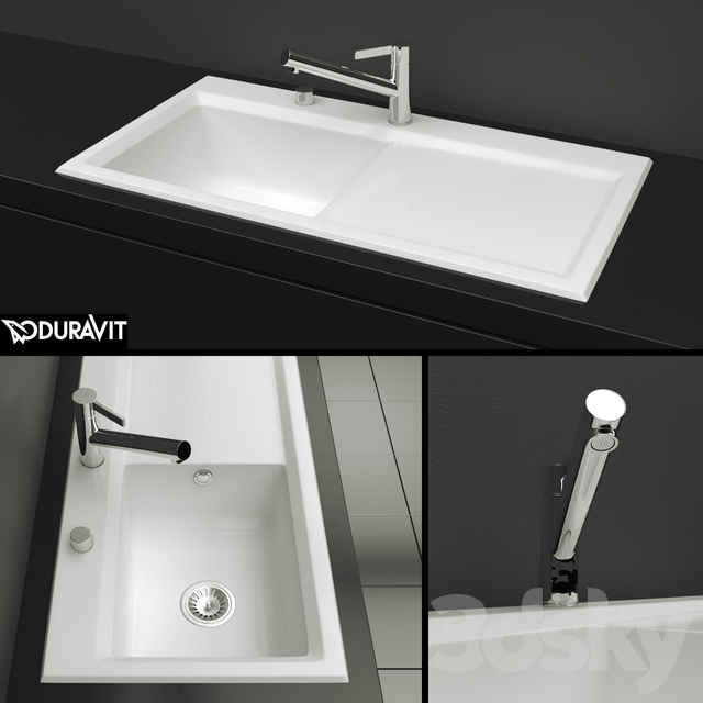 3d Models Sink Duravit Kitchen Sink Kiora 60l Xl