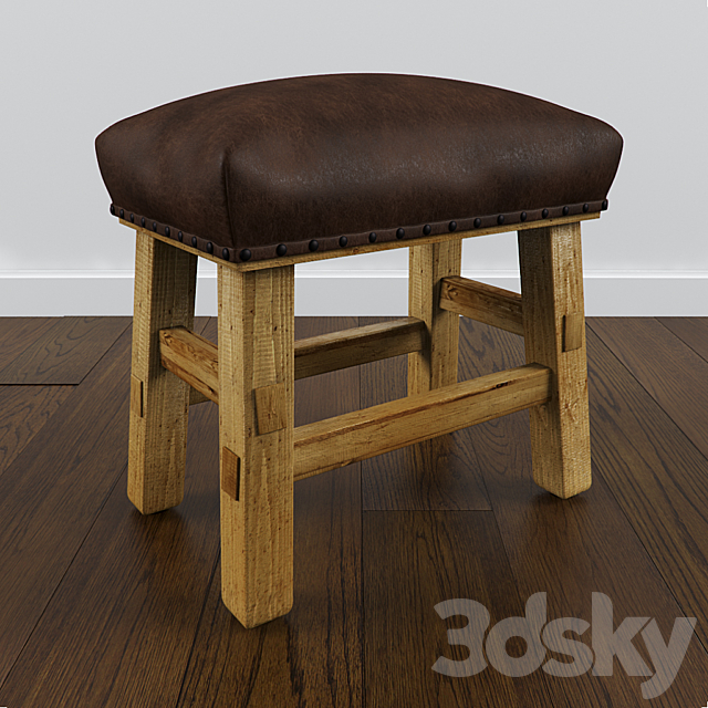 3d Models Chair Pottery Barn Caden Leather Stool