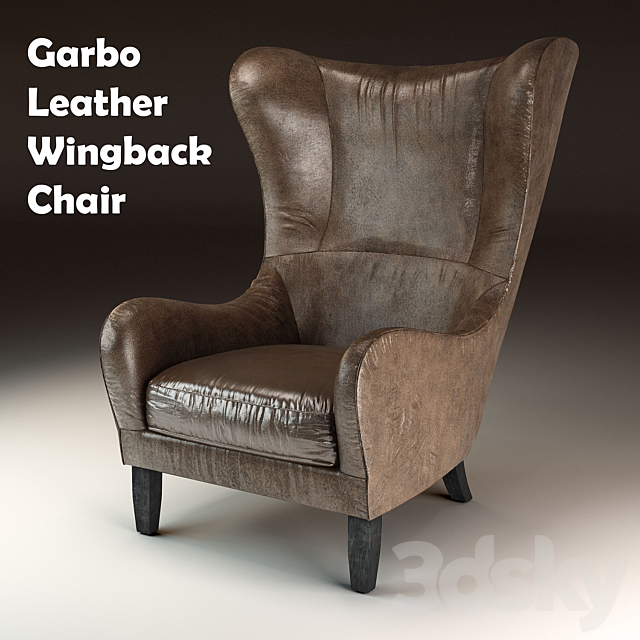 3d Models Arm Chair Garbo Leather Wingback Chair
