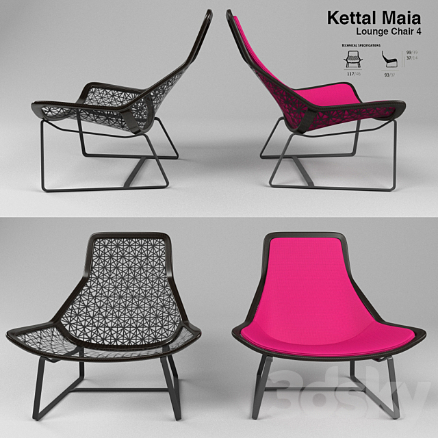 3d Models Arm Chair Kettal Maia Lounge Chair