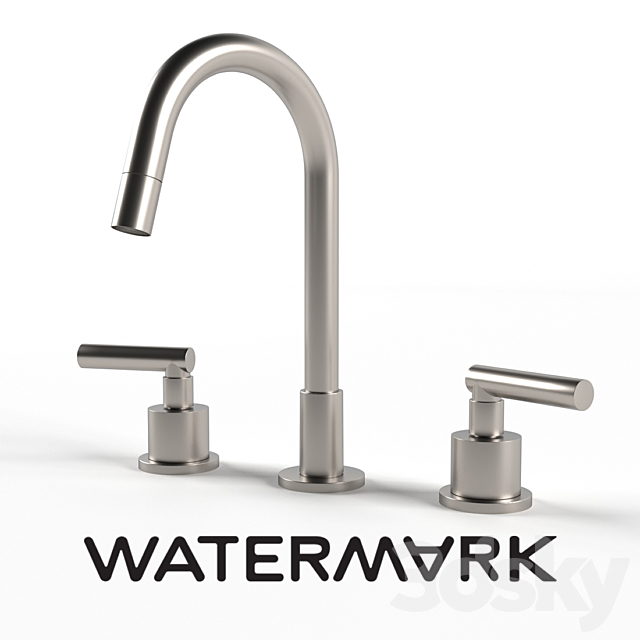 3d Models Faucet Watermark Designs 3 Hole Deck Mount Kitchen Faucet