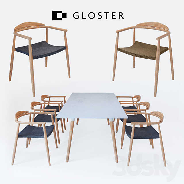 3d Models Table Chair Dansk Stacking