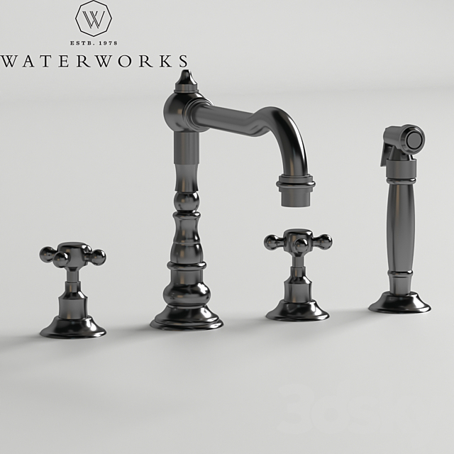 3d Models Faucet Julia Three Hole High Profile Kitchen Faucet