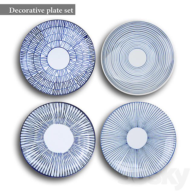 3d Models Other Kitchen Accessories Decorative Plate Set 4