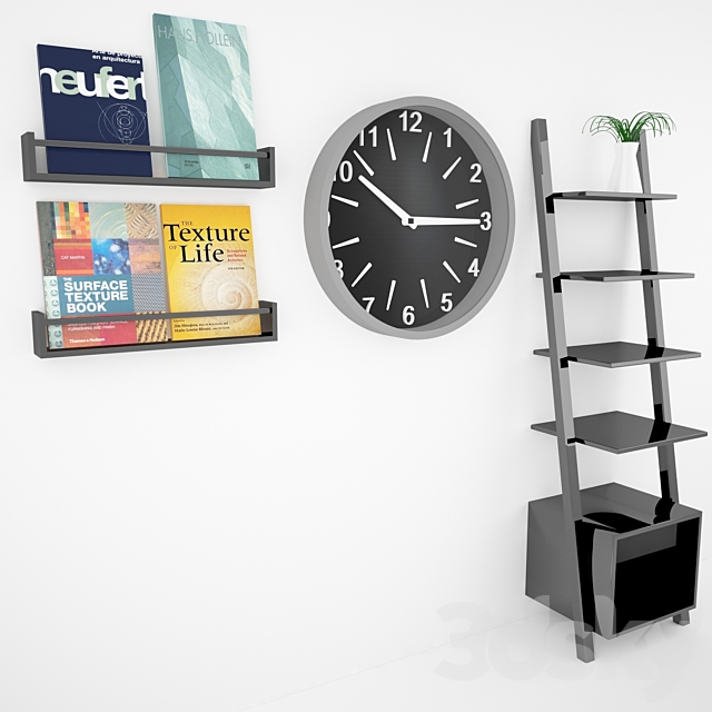 3d Models Other Wall Clock Ikea Bookshelf