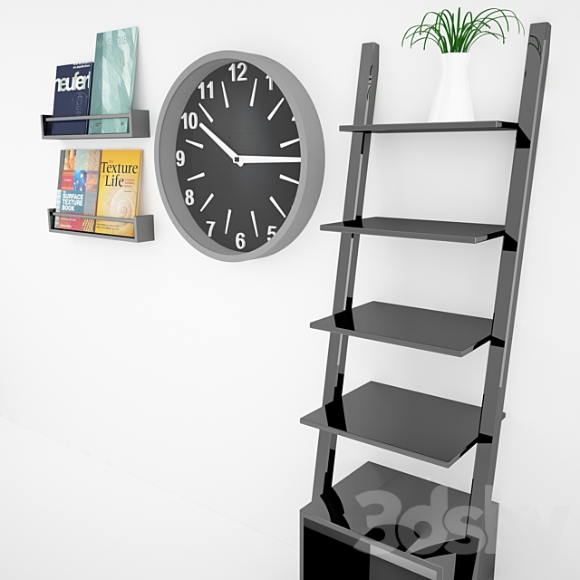3d Models Other Wall Clock Ikea Bookshelf
