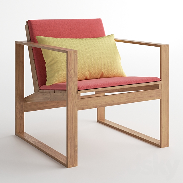 3d Models Arm Chair Dwr Block Island Lounge Chair Cushion